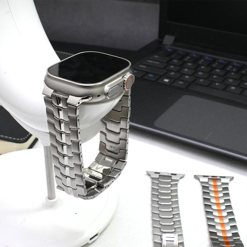 Stainless Steel Watch Band, Luxury Men Watch Band for iWatch Series 10 9 8 7 Se Ultra 1 2, Smart Watch Accessories