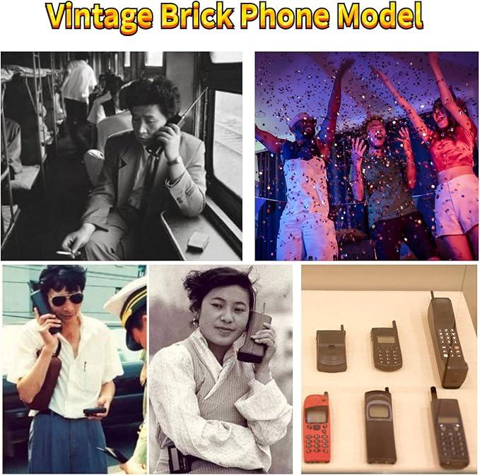 Retro Brick Cell Phone Ornament Vintage Cellular Phone Model Simulation Photographic Props Stylized Ornaments,80s 90s Vintage Brick Mobile Phone Model