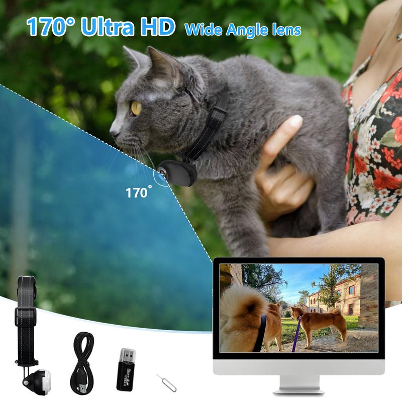 HD 1080 Mini Cat Camera with Video Record,Sport Cam,Small Action Cameras,Body Camera for Pet Supplies Stuff,Outdoor Inoor Birthday Gift No WiFi halo  No GPS catpool dogcollar