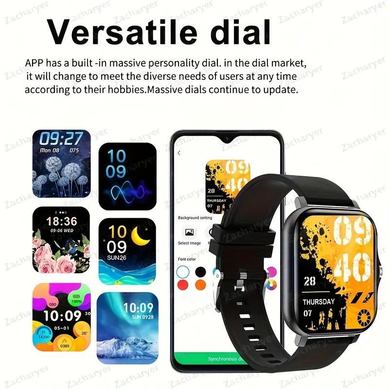 Women's Smart Watch Men's 1.69 Full Touch Screen Fitness Tracker Women's Watch Wireless Call Smart Watch for Android and IOS