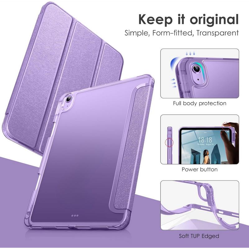 Case for iPad Air 11 inch 2024, iPad Air 6th   5th   4th Generation Case,Matte Slim Hard Back, Soft TPU Frame, Pencil Holder and Auto Sleep Wake Cover for iPad Air 11-inch  5 4 - Star Purple Accessories Computer