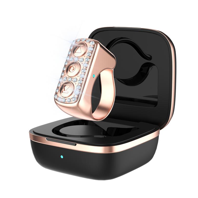 Xring Scrolling Ring Remote Control Ring with Rhinestones, Bluetooth Selfie & Video Recording Remote,Music Control for iPhone,iPad,Android,Smartphone