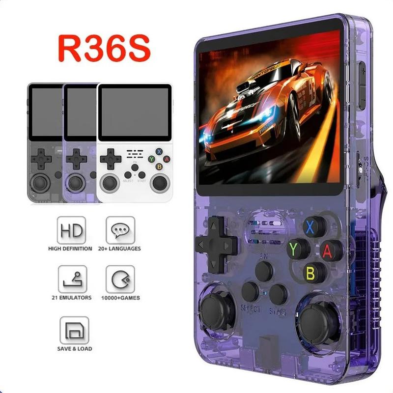 R36s Portable Retro Game Console, Gaming Room Gadgets, 3.5 Inch IPS Screen Retro Game Consoles, Rechargeable Handheld Game Device with 16000+ Games & 20+ Simulators