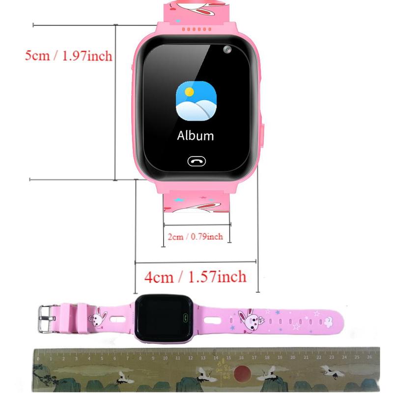 Kids Game Music Smart Watch, Cartoon Silicone Wristband Call Phone Watch with 1GB SD Card and 6 Games, 2G SOS Call Smartwatch, Boy Girl Outdoor Music Playback Watch without SIM in Watch