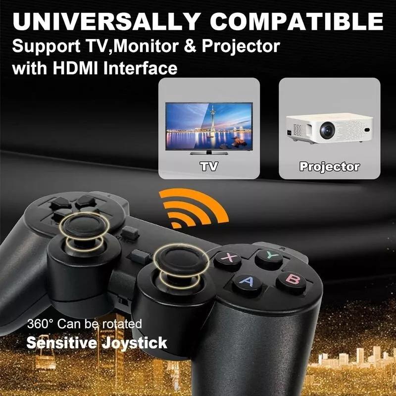 2024 New Retro Gaming Console,Nostalgia Stick Game, Retro VideoGame Console with Built-in 9Emulators, 20,000+ Games, 4K HDMIOutput, and 2.4GHz WirelessController for TV Plug and Play (64 G)Device Gamepad Port Usb Handheld Adapter Wired