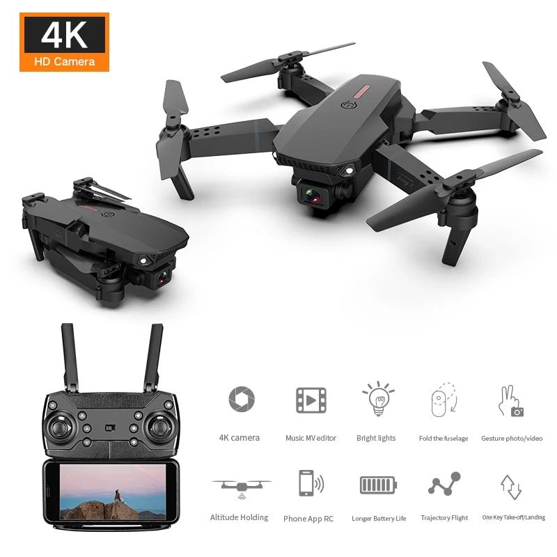 Brushless Motor Obstacle avoidance Foldable e88 Drone with 4K FPV Camera for Beginners Adults 2 4 Batteries Auto Hover Follow Me 40+ min Flight Time