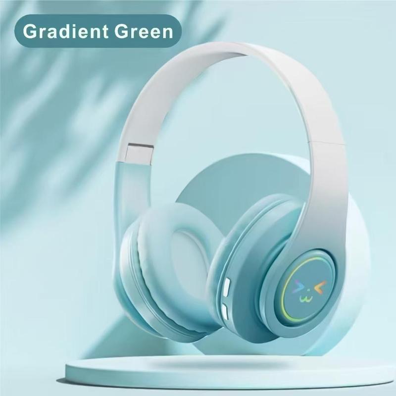 Over-ear Wireless Headphone, Noise Cancelling Headphone with Light Effects, High Quality Bluetooth-compatible Headset for Gaming, Music, Office, Home