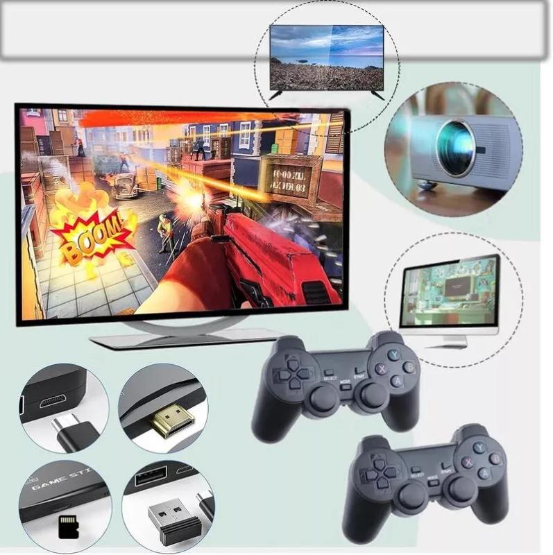 2024 New Retro Gaming Console,Nostalgia Stick Game, Retro VideoGame Console with Built-in 9Emulators, 20,000+ Games, 4K HDMIOutput, and 2.4GHz WirelessController for TV Plug and Play (64 G)Device Gamepad Port Usb Handheld Adapter Wired