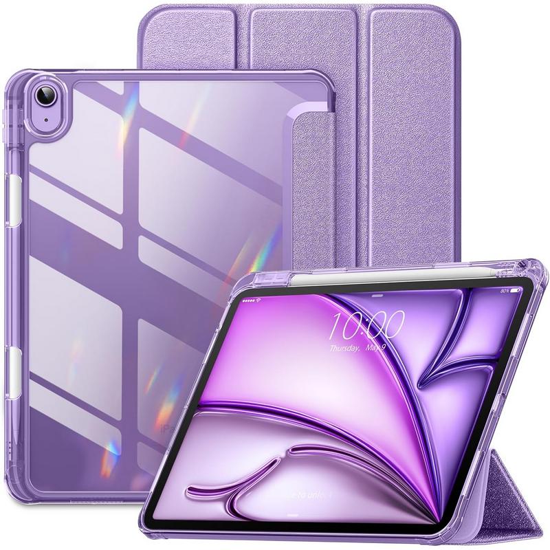 Case for iPad Air 11 inch 2024, iPad Air 6th   5th   4th Generation Case,Matte Slim Hard Back, Soft TPU Frame, Pencil Holder and Auto Sleep Wake Cover for iPad Air 11-inch  5 4 - Star Purple Accessories Computer