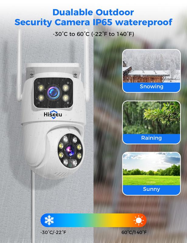 2-Pack Wireless Security Cameras - 5G 2.4G WiFi Dual Lens PTZ Outdoor Cameras with Motion Tracking, Color Night Vision, No Monthly Fees, Compatible with Wireless Camera Systems and Alexa wireless security wireless camera wifi surveillance human detection