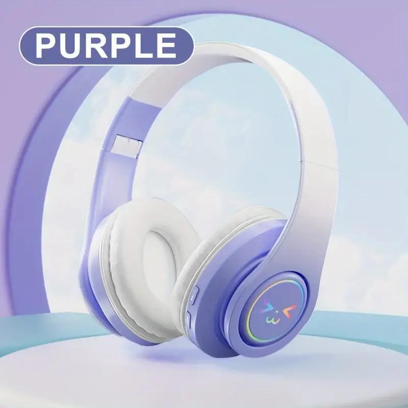 Over-ear Wireless Headphone, Noise Cancelling Headphone with Light Effects, High Quality Bluetooth-compatible Headset for Gaming, Music, Office, Home