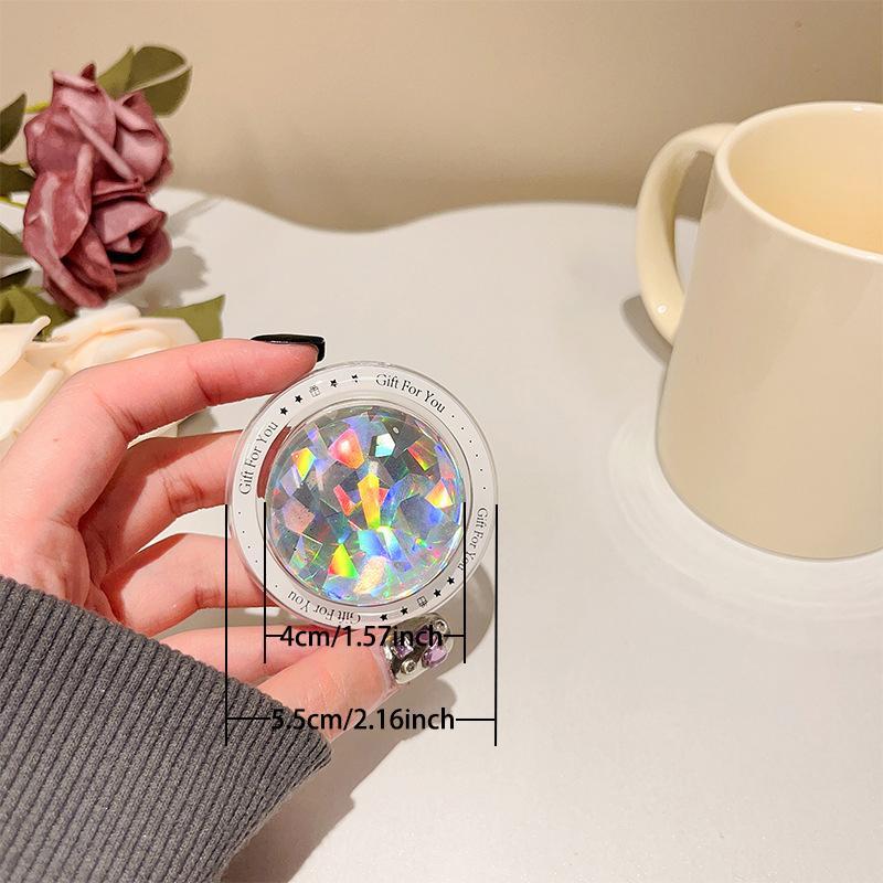 Laser Glass Colorful Heart & Round Mobile Phone Magnetic Holder, 