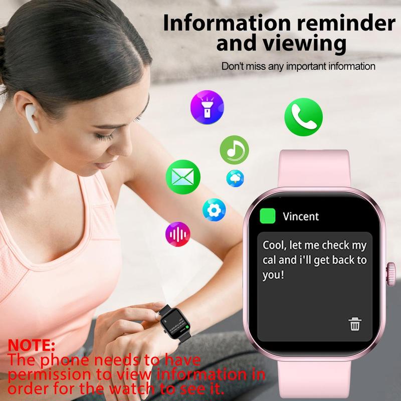 Smart Watch with Wireless Calling Dial, Multiple Sport Mode, Calling Reminder and Rejection, Sms Reminder, Custom Wallpaper, Touch Screen Watch, Smart & Wearable Devices for iPhone Andriod, Fall Gift