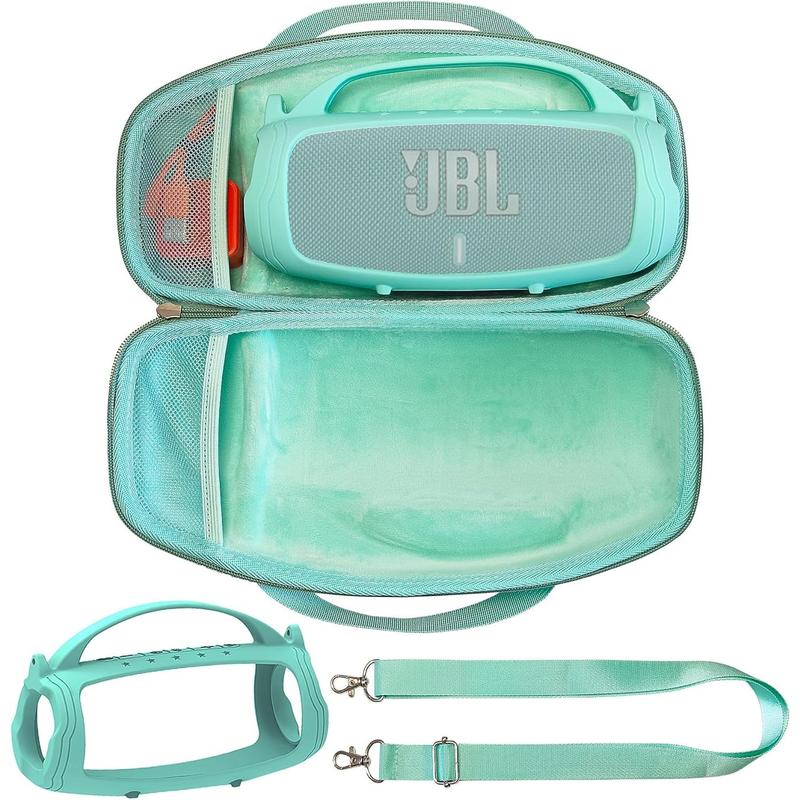 Silicone Cover and Travel Case for JBL Charge 4   Charge 5 Portable Bluetooth Speaker, Accessories Case for JBL Charge 5   Charge 4 Speaker (Teal Case)