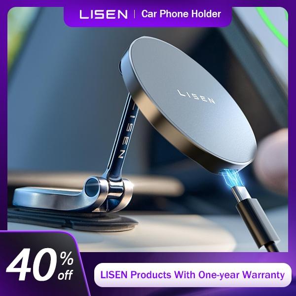 LISEN for Magsafe Car telephone Mount ChargerWireless Car Charger  CellPhone Holder Mount, For iPhone 16 Pro Plus Max 14 13 12 Mobile Magnetic Case Charging,Please plug the charging cable into the USB-C port Smartphone Electronic