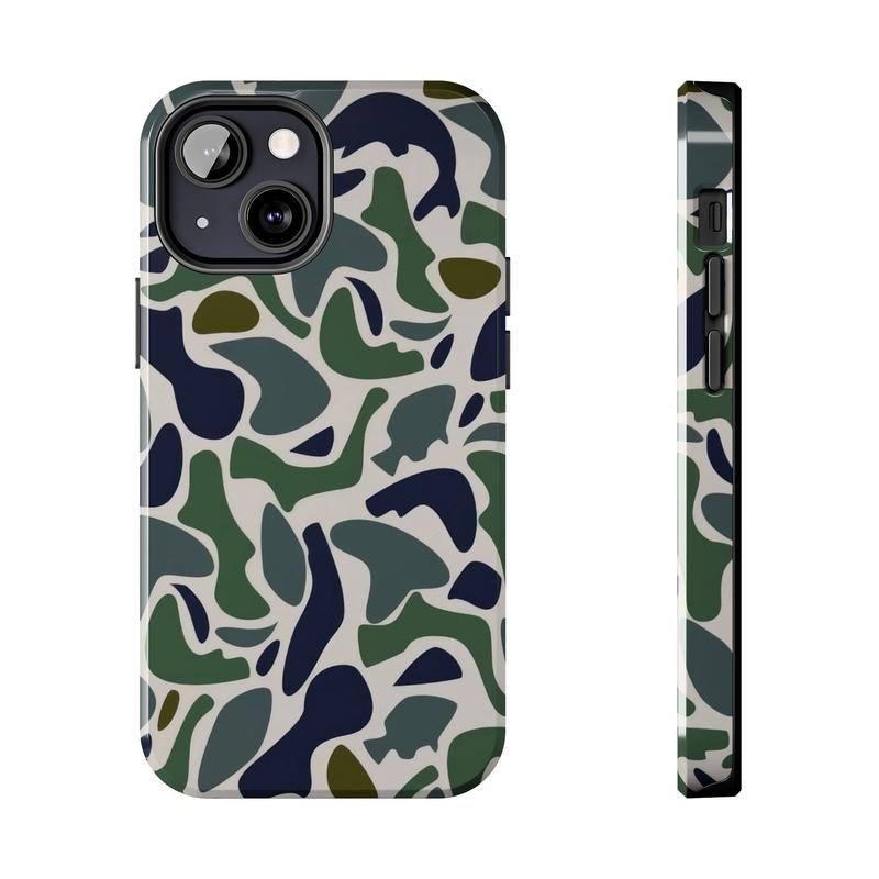 Vintage Ol School Waterfowl Camo Phone Case, Real Hunting, Sitk@ Camo, Bass Fishing, Duck Hunting, Realtree, Mossy Oak Aesthetic For iPhone 16 15 14 13 12 11 X 8, Hunting Gifts, Durable Accessories