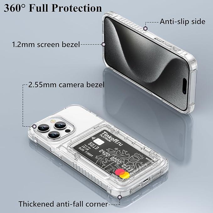 Transparent photocard phonecase clear phonecase with photocard holder with flip open card holder with Flip Large Cards Slot Holder for iphone11 12 13 14 15 series for Samsung S24 S23 Ultra Kpop Screen Protector