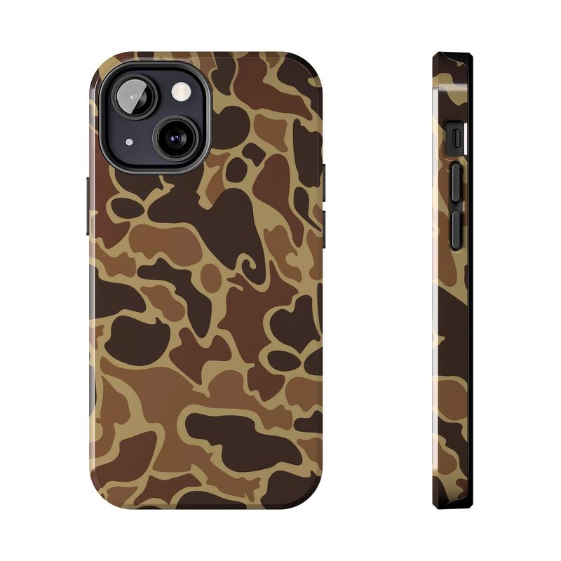 Vintage Ol School Waterfowl Camo Phone Case, Real Hunting, Sitk@ Camo, Bass Fishing, Duck Hunting, Realtree, Mossy Oak Aesthetic For iPhone 16 15 14 13 12 11 X 8, Hunting Gifts, Durable Accessories