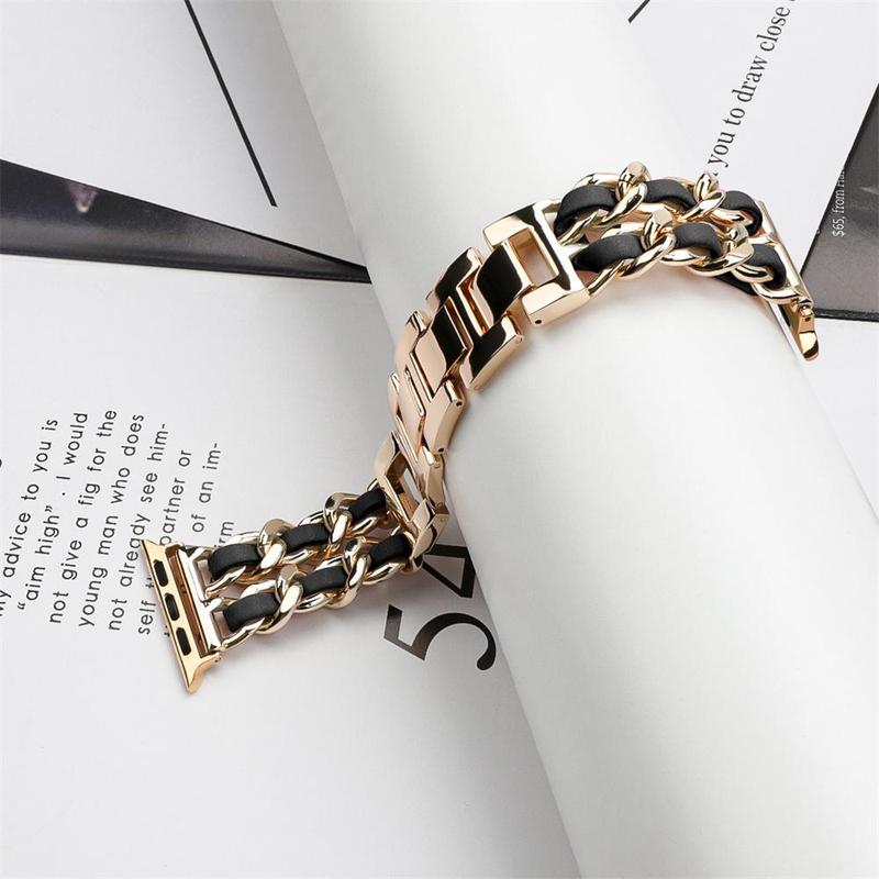 GIROUETTE Fashionable Link Bracelet Design Watch Band (Band Only), Stylish Watch Band for Women, Wearable Accessories Compatible with Apple Watch Series