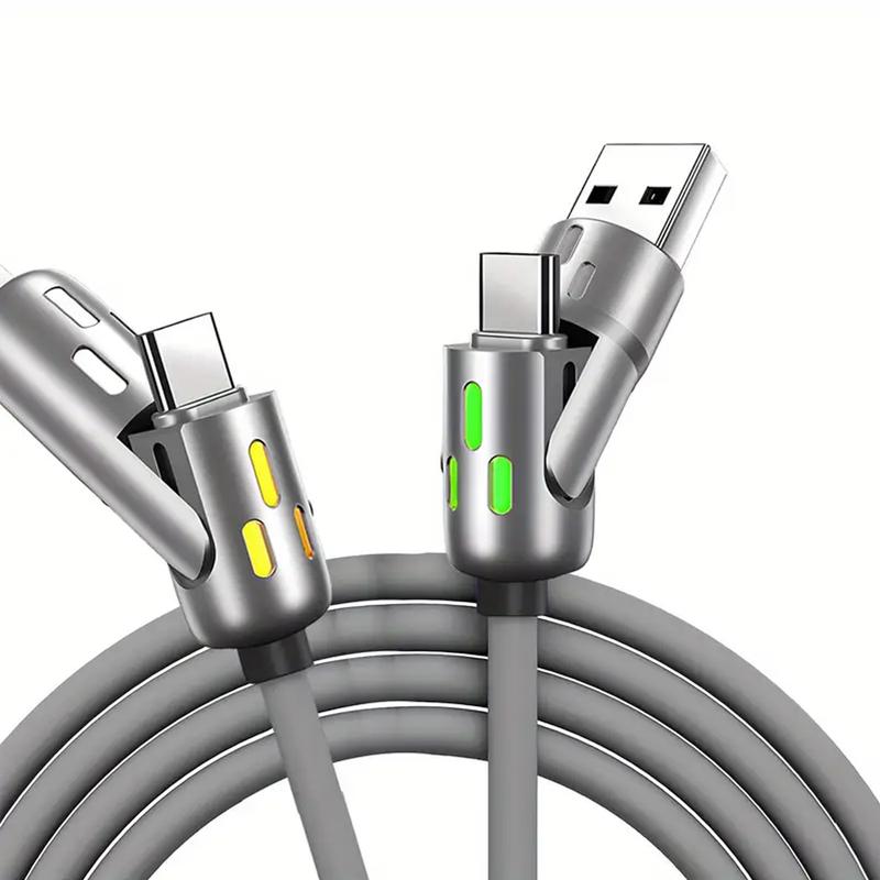 MFish 4-in-1 Multi USB Charging Cable with USB A,Type C, Lightning -MAX 240W Fast Charging & Data Sync for iPhone 16 15, iPad Pro, Samsung & Laptops