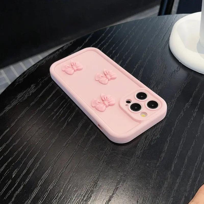 Cute Bowknot Design Phone Case, Anti-fall Phone Protector Cover, Shockproof Phone Protective Case Compatible with iPhone 15 14 13 12 11 Series