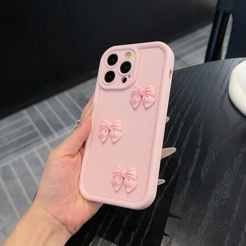 Cute Bowknot Design Phone Case, Anti-fall Phone Protector Cover, Shockproof Phone Protective Case Compatible with iPhone 15 14 13 12 11 Series