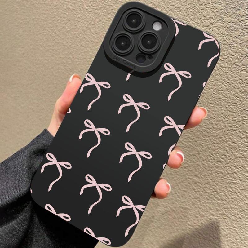 Bowknot Pattern Phone Case, Cute Anti-drop Phone Protective Cover, Phone Accessory Compatible with iPhone