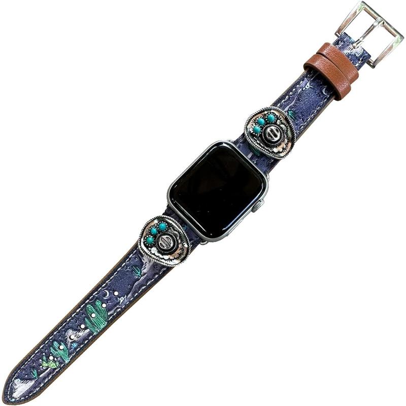 Western Watchband for Apple Watch Size 38mm, 40mm, 41mm, 42mm, 44mm, 45mm and Series 9,8,7,6,5,4 and SE