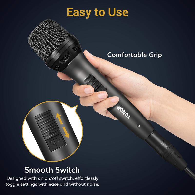 TONOR D5 Professional Vocal Microphone for Singing, Dynamic Handheld Wired Karaoke Mic, Cardioid Studio Microfono with 5M XLR to 1 4