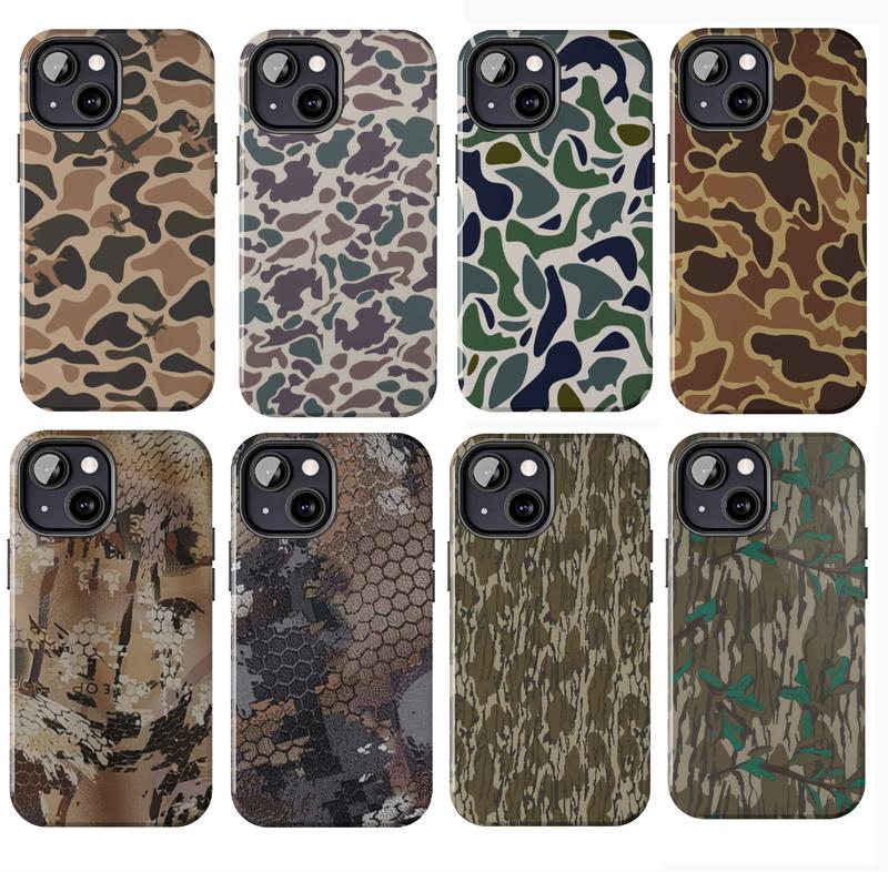 Vintage Ol School Waterfowl Camo Phone Case, Real Hunting, Sitk@ Camo, Bass Fishing, Duck Hunting, Realtree, Mossy Oak Aesthetic For iPhone 16 15 14 13 12 11 X 8, Hunting Gifts, Durable Accessories