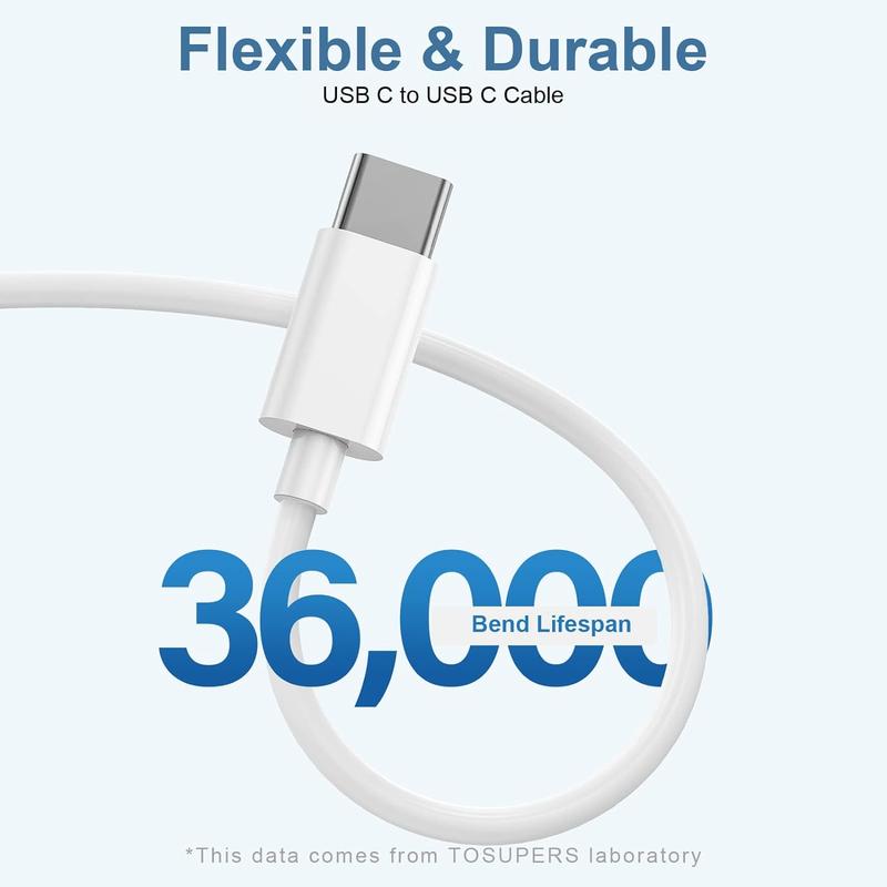 3PCS USB C to C Cable, iPhone 15 Charger Cord 6ft,60W Long Type C Fast Charging Cable for Apple iPhone 15 Pro Pro Max Plus, iPad Pro, Air5, MacBook Air, Samsung Galaxy,Android