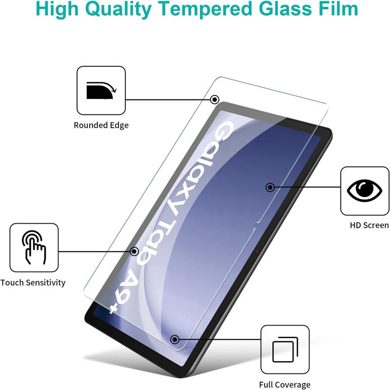 2 Pack Screen Protector for  Galaxy Tab A9 Plus 2023 | Galaxy Tab A9 Plus Tempered Film Ultra Thin Screen Protector | Anti-Fingerprint Touch  Screen Protector for Tab A9 Plus