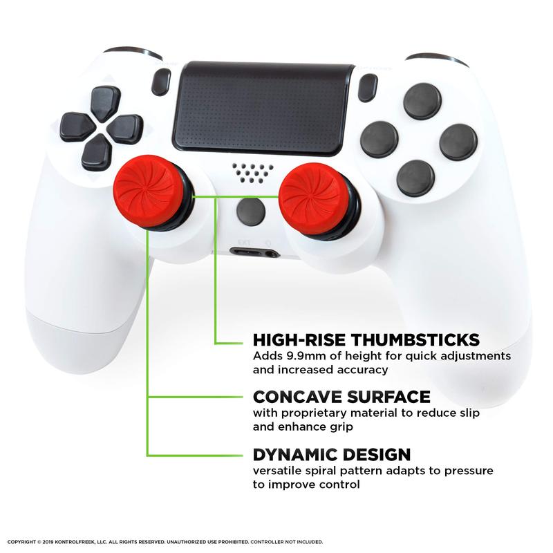 Elite controller accessories, FPS Freek Inferno for Playstation 5 4 (PS5 4) Controller | Performance Thumbsticks | 2 High-Rise Concave | Red Console