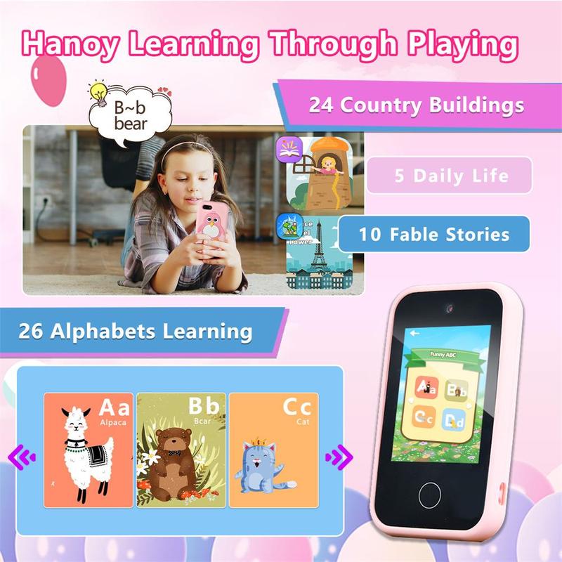 KGG Cartoon Pattern Mini Phones, Cute Smart Cell Phones, Funny Learning Education Tool, Smart Learning Devices Cell Phone with Game Player, Alarm Clock, Calculator & Flashlight