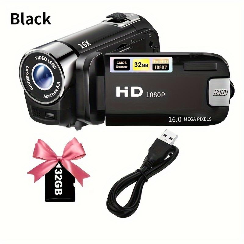 A Camera With A 270° Rotating LED Flip Screen, Equipped With A 32GB Memory Card 16x Digital Zoom Camcorder, 1080P, 2.4-inch Screen Display, New High-definition Wide-angle Camera, Portable Camcorder, Suitable For Home And Outdoor Recording, A Camera For Bo