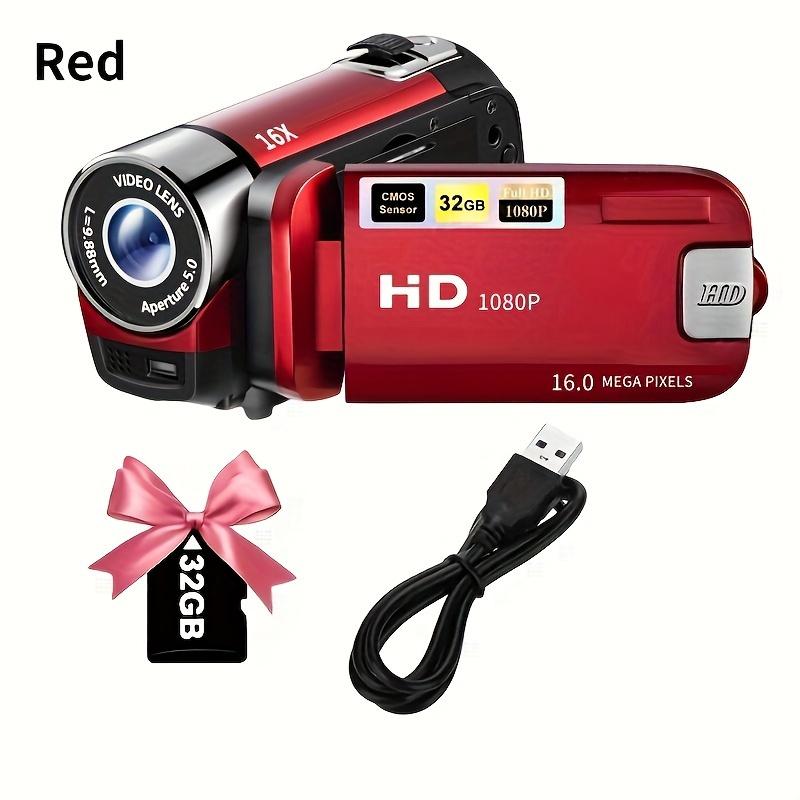 A Camera With A 270° Rotating LED Flip Screen, Equipped With A 32GB Memory Card 16x Digital Zoom Camcorder, 1080P, 2.4-inch Screen Display, New High-definition Wide-angle Camera, Portable Camcorder, Suitable For Home And Outdoor Recording, A Camera For Bo