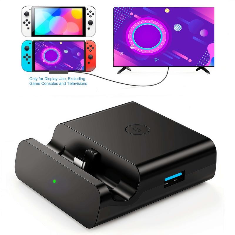 Type C USB Port Gaming Device TV Charging Stand, Controller Stand, Multi-function Docking Station for Nintendo Switch & Switch OLED, Gaming & Consoles Accessories, Controller Accessories, Gaming Items, Gaming Accessory, Men Gifts