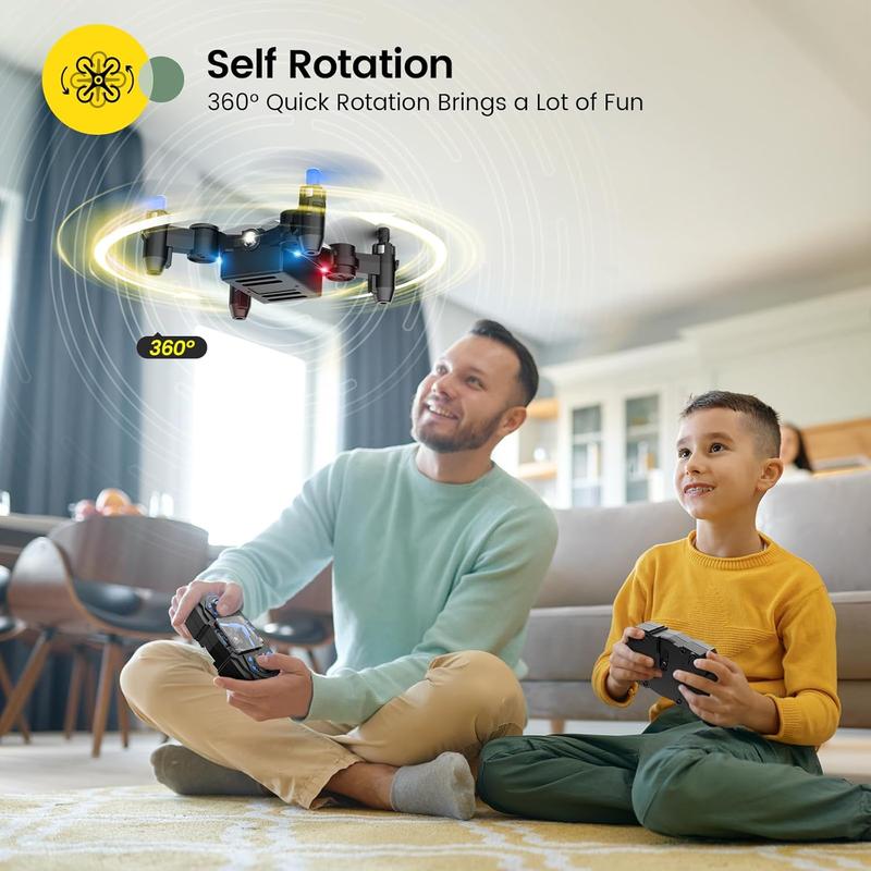 HS190 Foldable Mini Drone for Kids Beginners, RC Nano Quadcopter with Altitude Hold, 3D Flips, High Speeds Rotation, Headless Mode, Throw to Go, One Key Return, Great Gift Toys for Boys and Girls, Blue