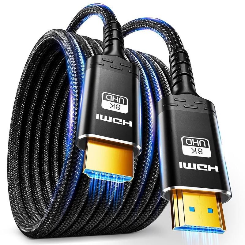 10K 8K HDMI , 1.5FT, 3.3FT, 6.6FT, 10FT, 16FT, 20FT, 25FT Heavy Duty High-Speed Braided HDMI , Professional HDMI Cord, 48Gbps, 4K@120Hz, 8K@60Hz, HDR, DTS:X, HDCP 2.2 2.3