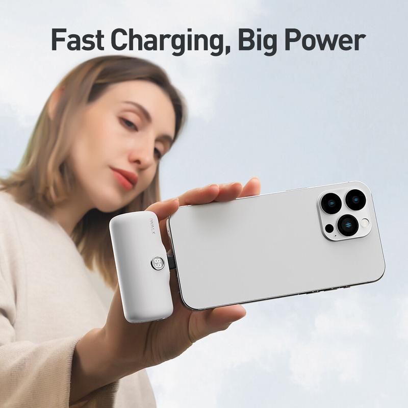 [Buy 2 get 20% off]iWALK SmallPortable Charger 5000mAh PD FastCharging Type C and Lightningoptions available, with LED Display,suitable foriPhone 16 15 14 13 12 11X SeriesSamsung Galaxy, Android Phones &Tablets iPad Pro,Gift For Halloween & Christmas