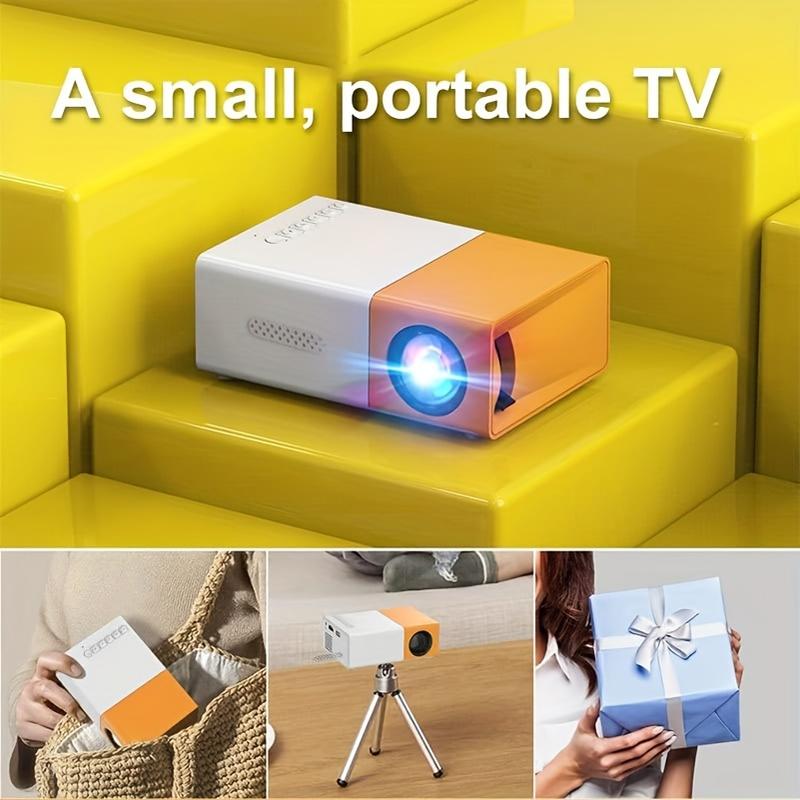 Mini Projector, Portable Movie Projector, Smart Home Projector, Neat Projector For IOS, Android, Windows, PS5, Laptop, TV-Stick, Compatible With HDTV, USB, Audio, TF Card, AV And Remote Control