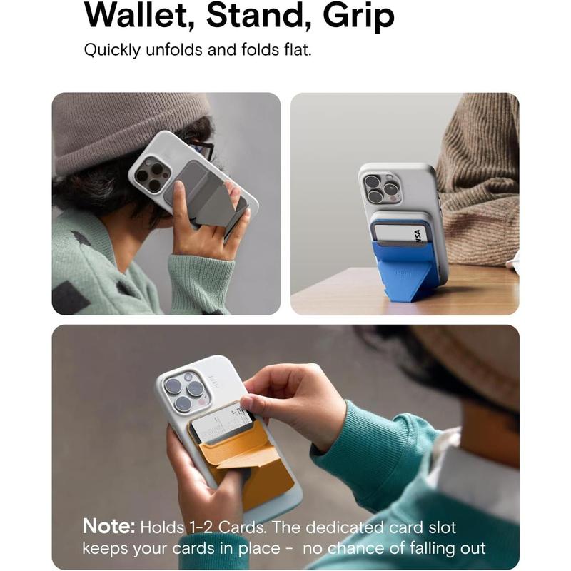 Magnetic Wallet Stand Compatible with iPhone 16 15 14 13 12 Series, Angle Adjustment & Magsafe Compatible MOVAS Phone Stand,Jungle