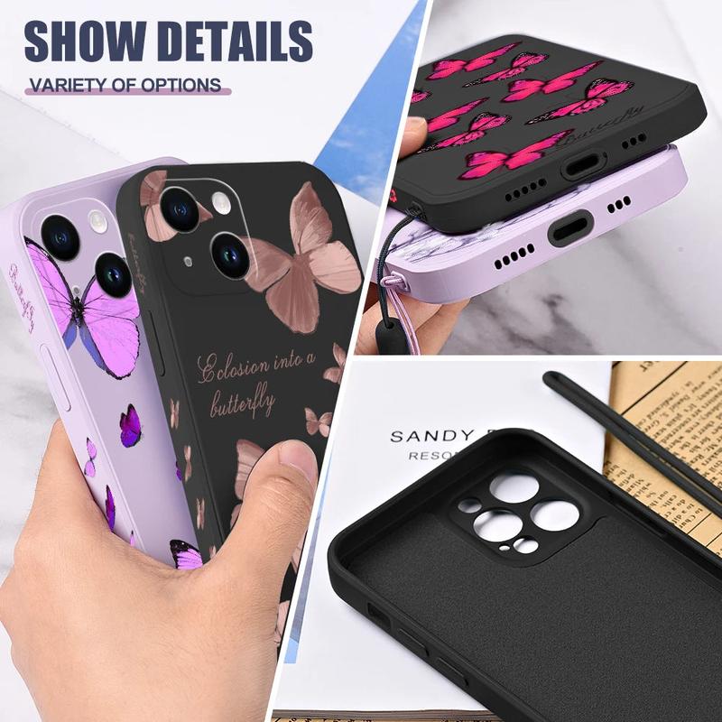 Butterfly & Flowers Soft Phone Case for Samsung Galaxy - Liquid Silicone Material - Drop-proof, Shock-proof, Scratch-proof Butterflies Cover