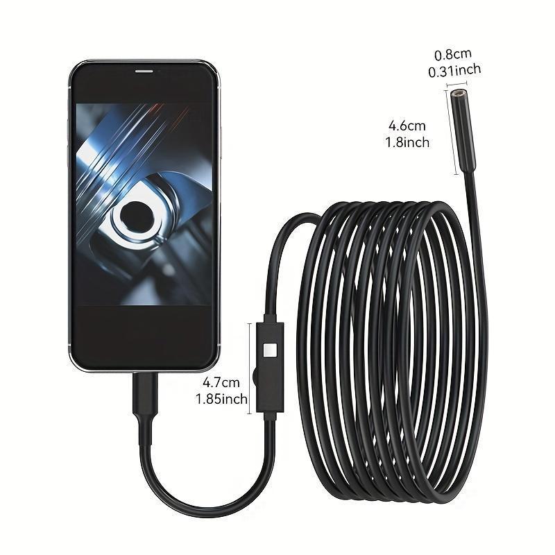 Mini HD Endoscope Camera Waterproof IP67 Adjustable 196.85 Inch Hardline 8mm Industrial Endoscope Camera 8 LED Endoscope For Iphone Mobile Phone 34