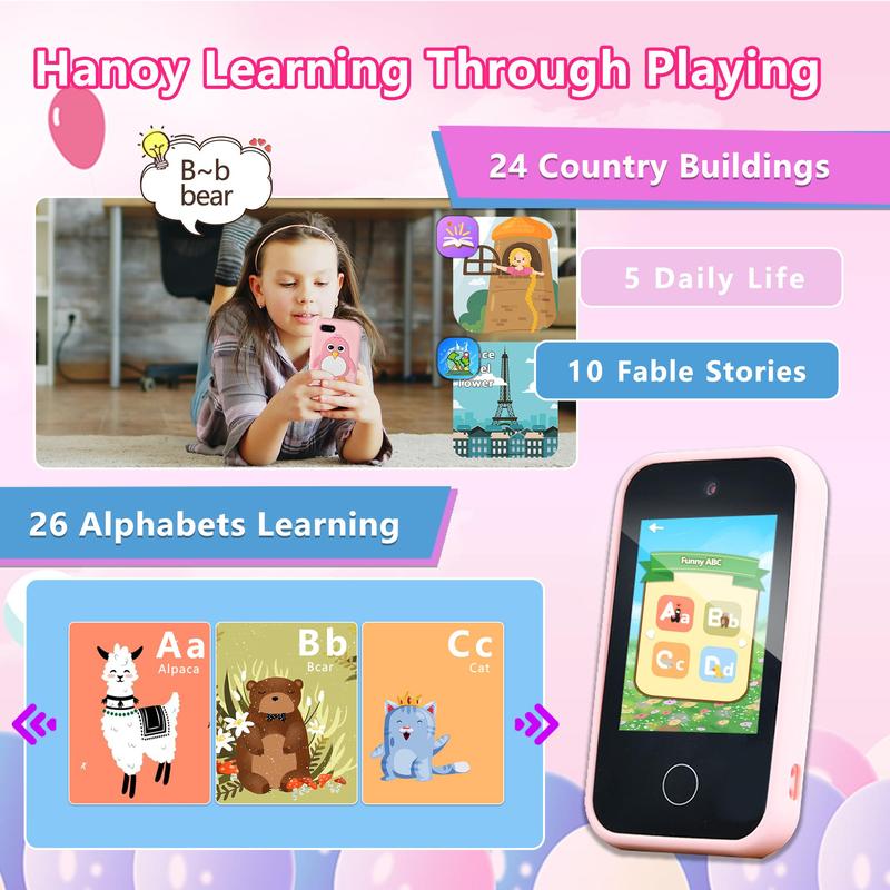 KGG Multifunctional Student Smart Phone, Rechargeable Fun Learning Educational Device, Student Phone with Dual Camera & Video Recording, Birthday Gifts for Boys and Girls