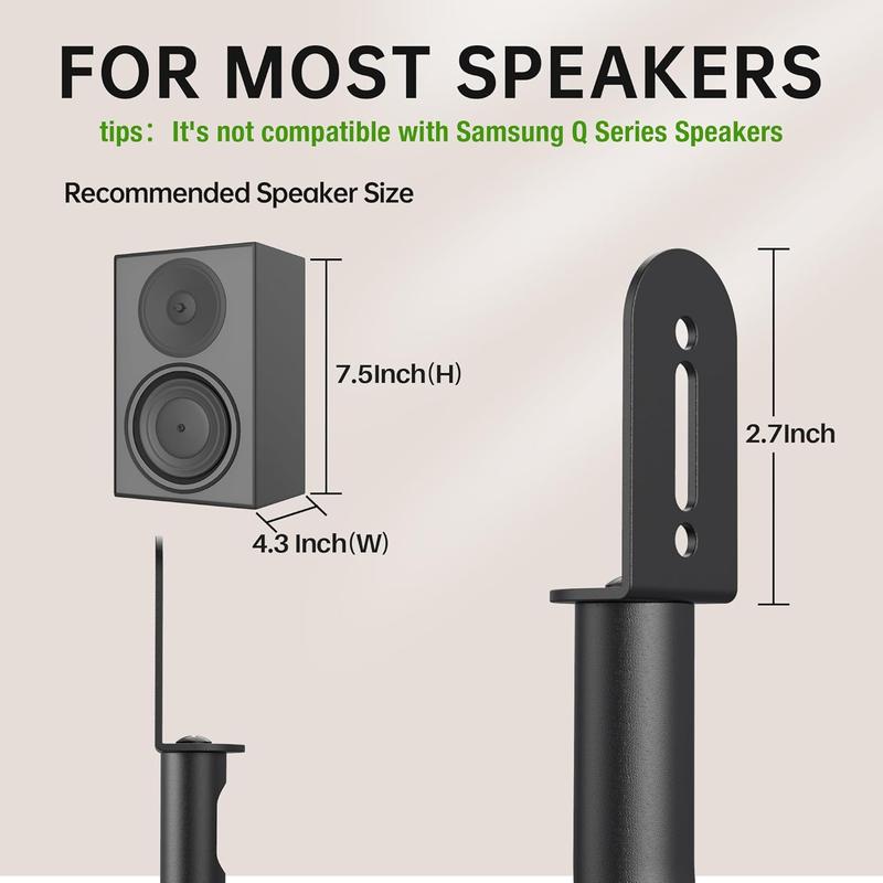 Universal Speaker Stands, Height Adjustable Extend 30.0