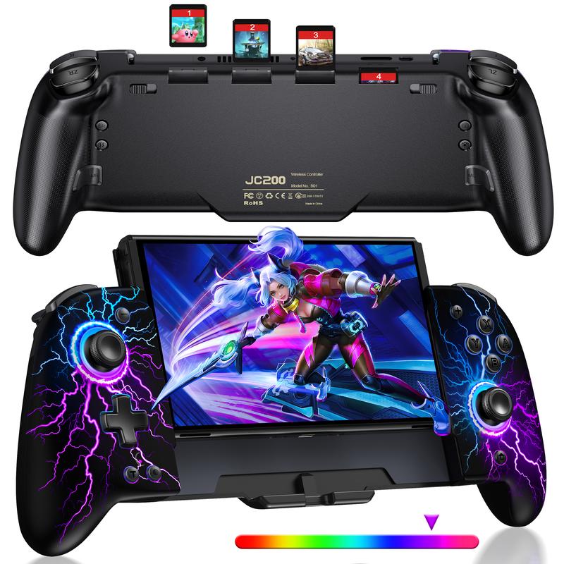 Wireless Hall Effect Joystick Switch Controllers, One-Piece Joypad Controller Replacement for Switch Controller OLED, Switch Pro Controller with RGB Programmable Dual Vibration TURBO Wakeup Switch Accessories Console