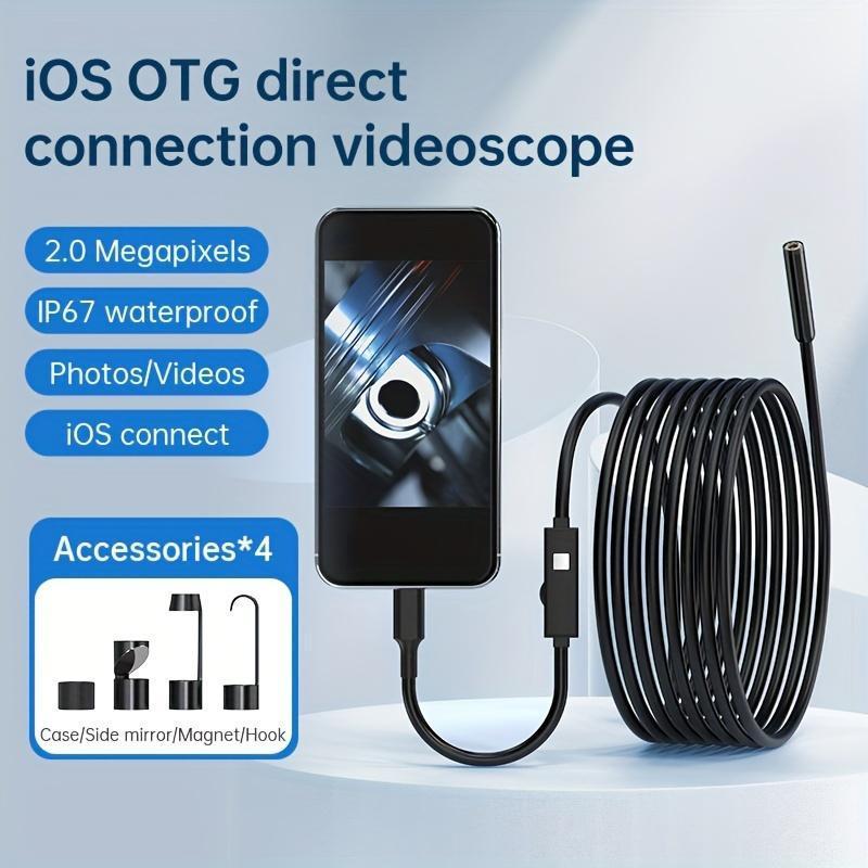 Mini HD Endoscope Camera Waterproof IP67 Adjustable 196.85 Inch Hardline 8mm Industrial Endoscope Camera 8 LED Endoscope For Iphone Mobile Phone 34