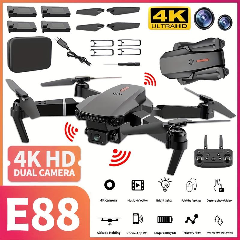 Drone With Camera, 2024 Newest Foldable Drone With App Control, 4 Batteries, FPV Live Video RC Quadcopter With 4K Camera For Adults Beginners