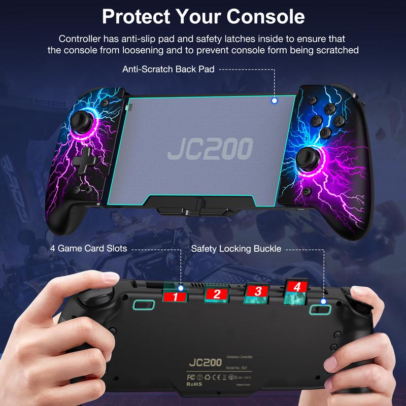 Wireless Hall Effect Joystick Switch Controllers, One-Piece Joypad Controller Replacement for Switch Controller OLED, Switch Pro Controller with RGB Programmable Dual Vibration TURBO Wakeup Switch Accessories Console